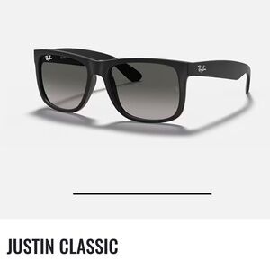 Justin Classic Ray-Ban Sunglasses Rubber matte black frame grey lens